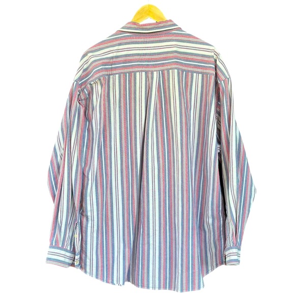 Vintage International Concepts Men’s XL Cotton Pink White Striped Dress Shirt - Picture 6 of 8